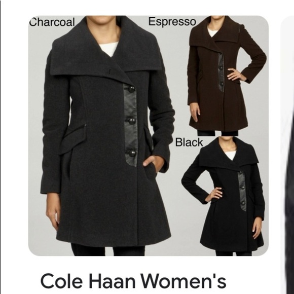 Cole Haan- Women’s Wool Cashmere Blend Pea Coat - Picture 2 of 8